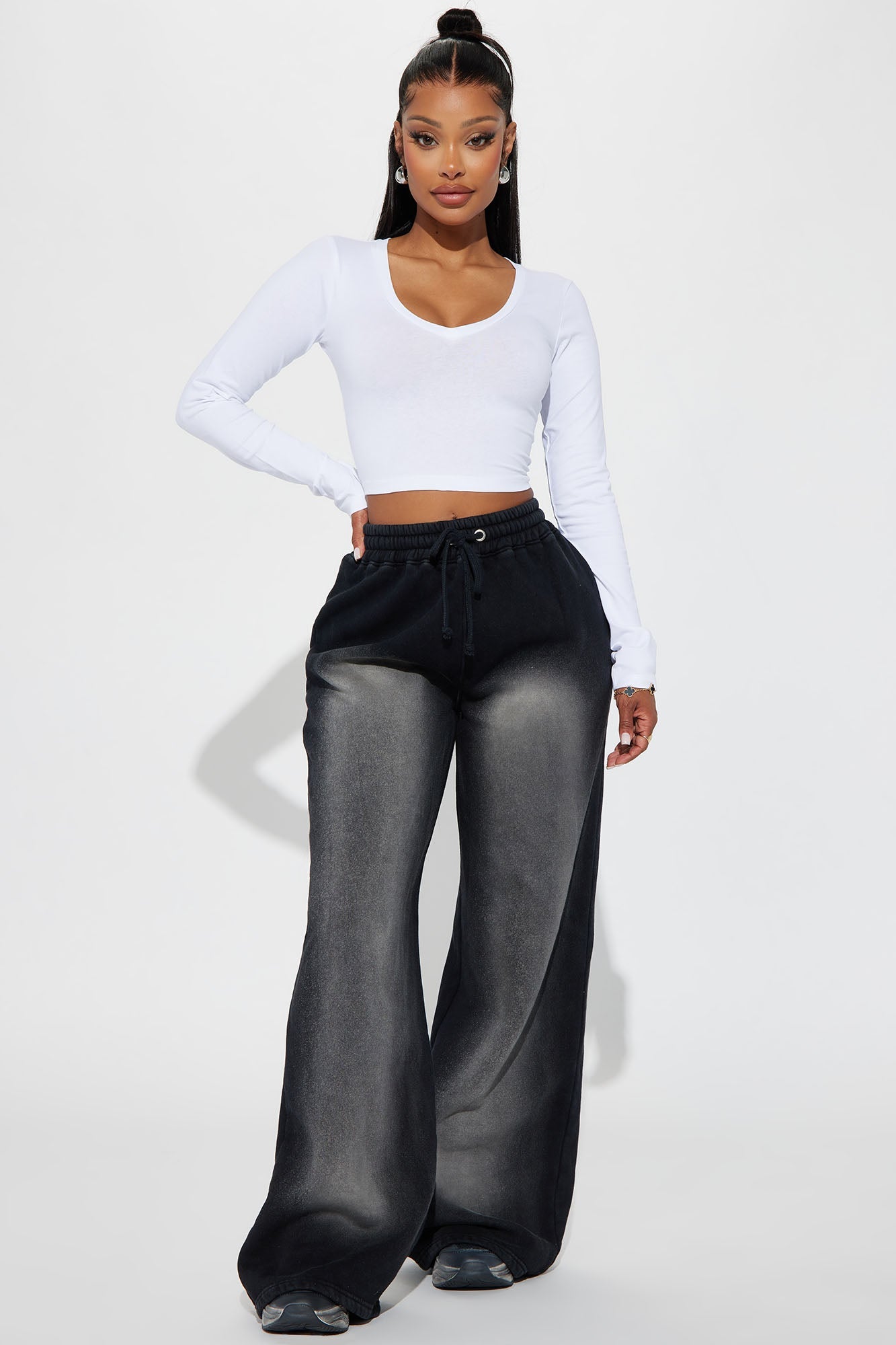 Gianna Washed Lounge Pant - Black