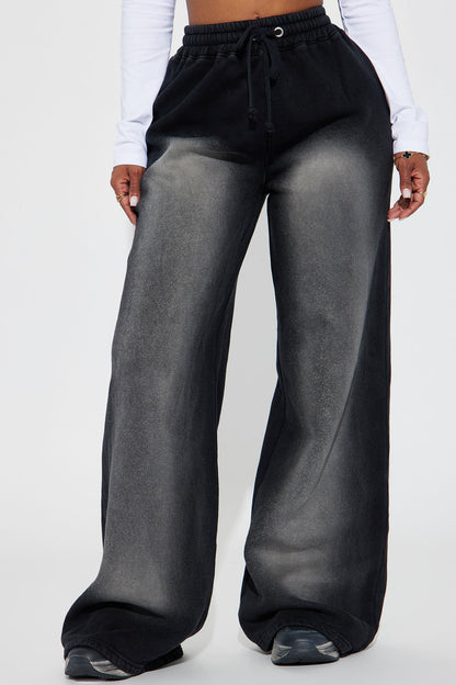 Gianna Washed Lounge Pant - Black