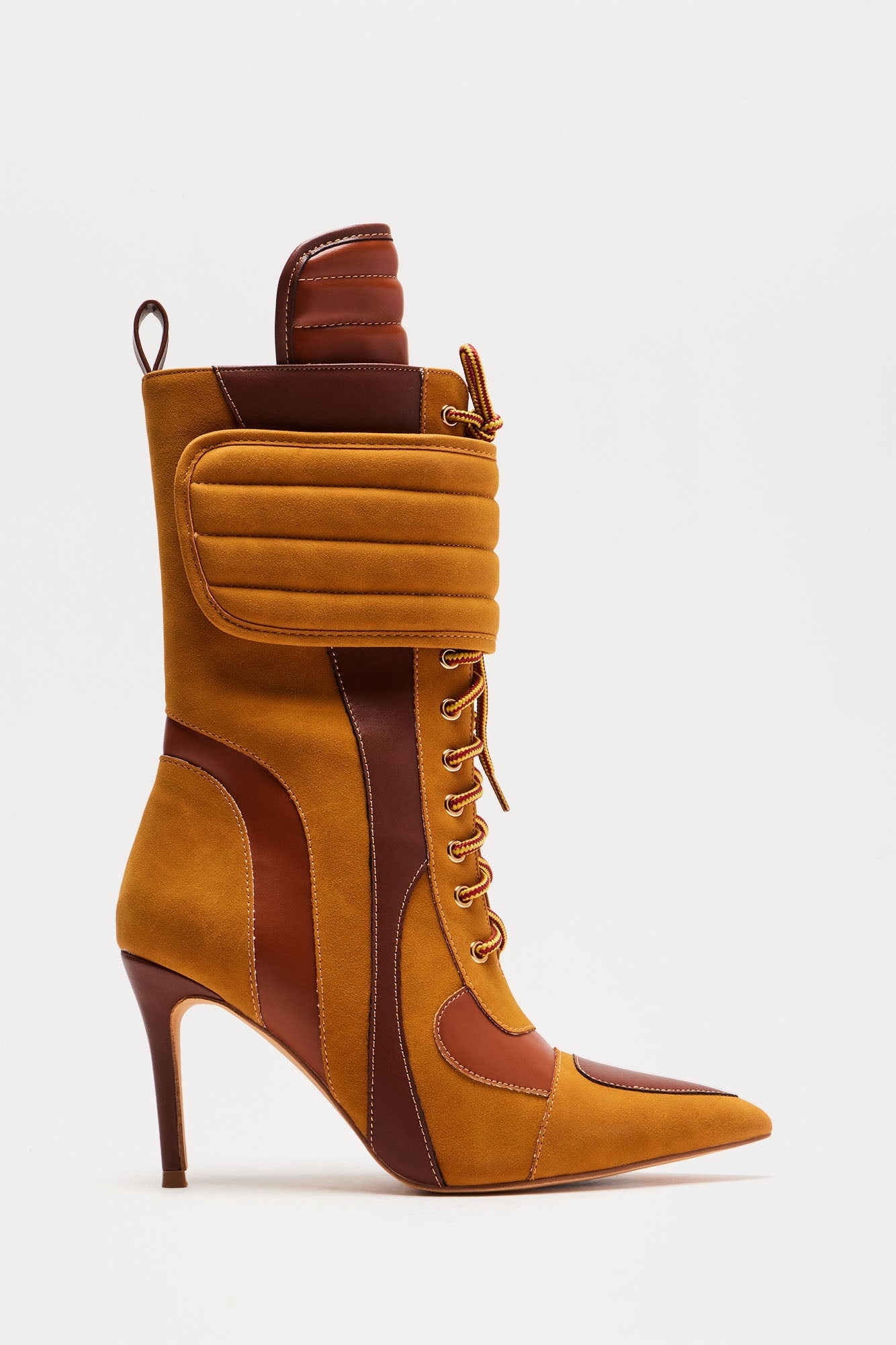 Vera Lace Up Booties - Camel