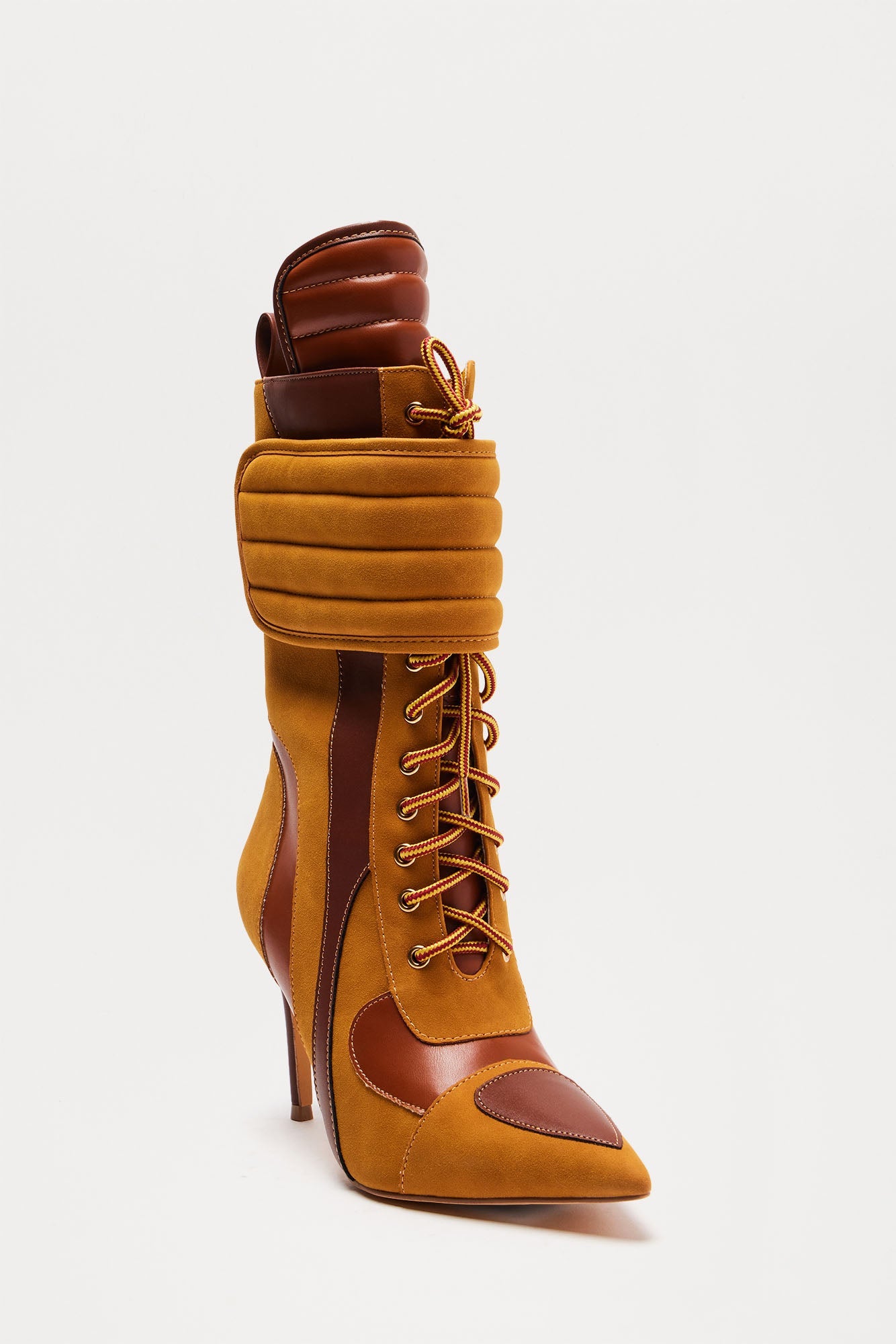 Vera Lace Up Booties - Camel