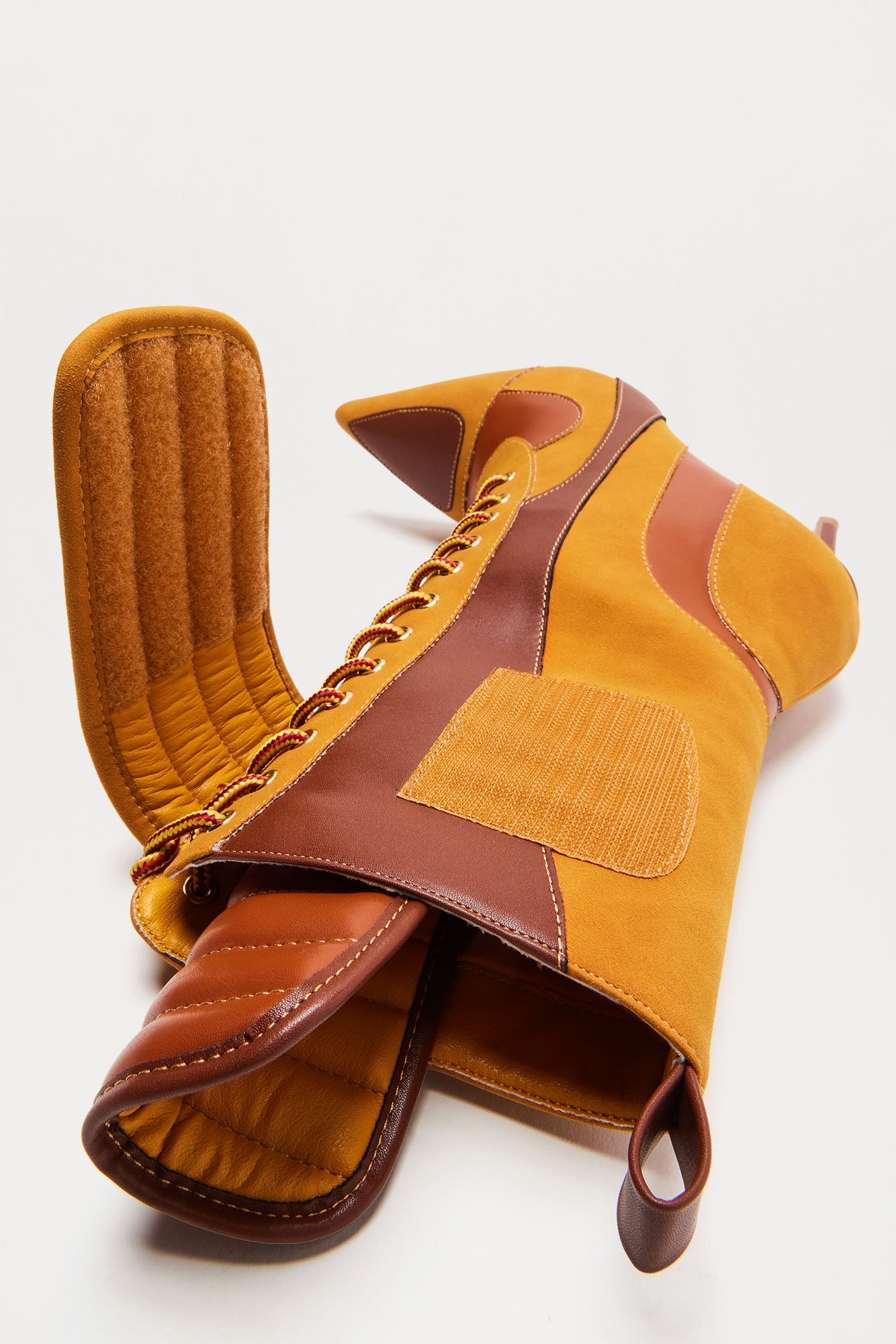 Vera Lace Up Booties - Camel