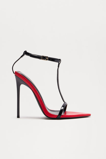 Vera Stiletto Heels - Black/Red