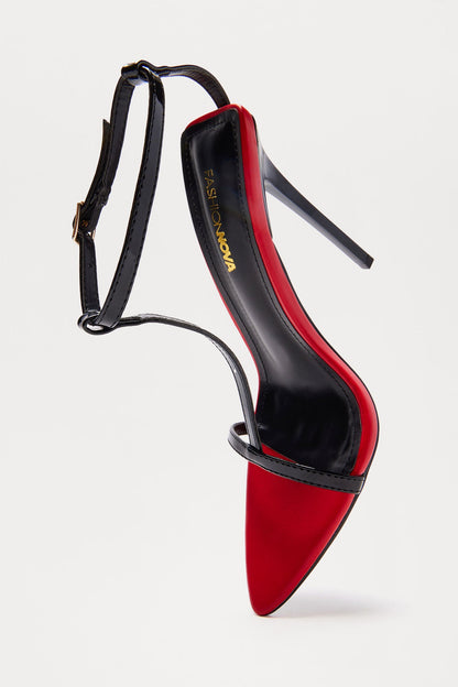 Vera Stiletto Heels - Black/Red