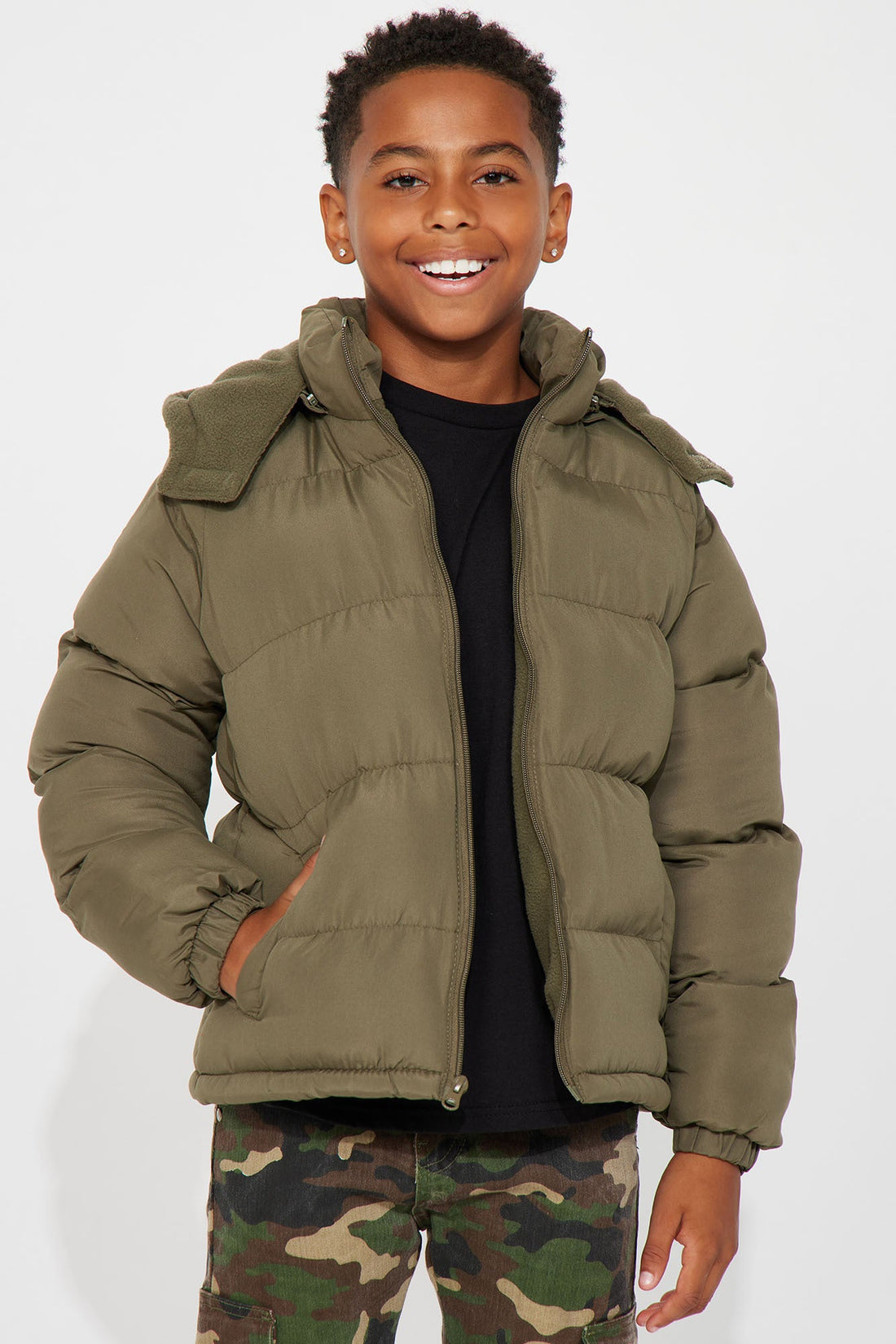 Mini Loyalty Puffer Jacket - Olive
