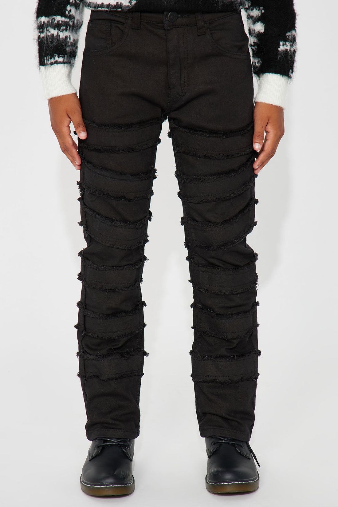 Mini Luke Stacked Flare Denim Jean - Black