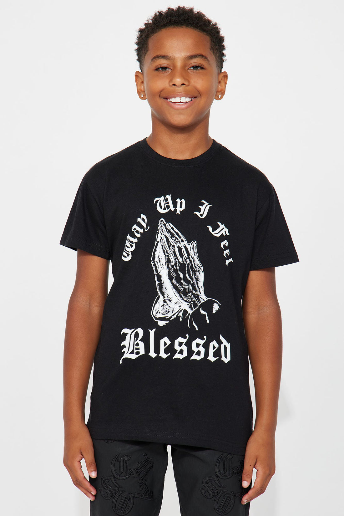 Mini Way Up I Feel Blessed T-Shirt - Black