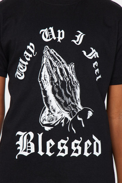 Mini Way Up I Feel Blessed T-Shirt - Black