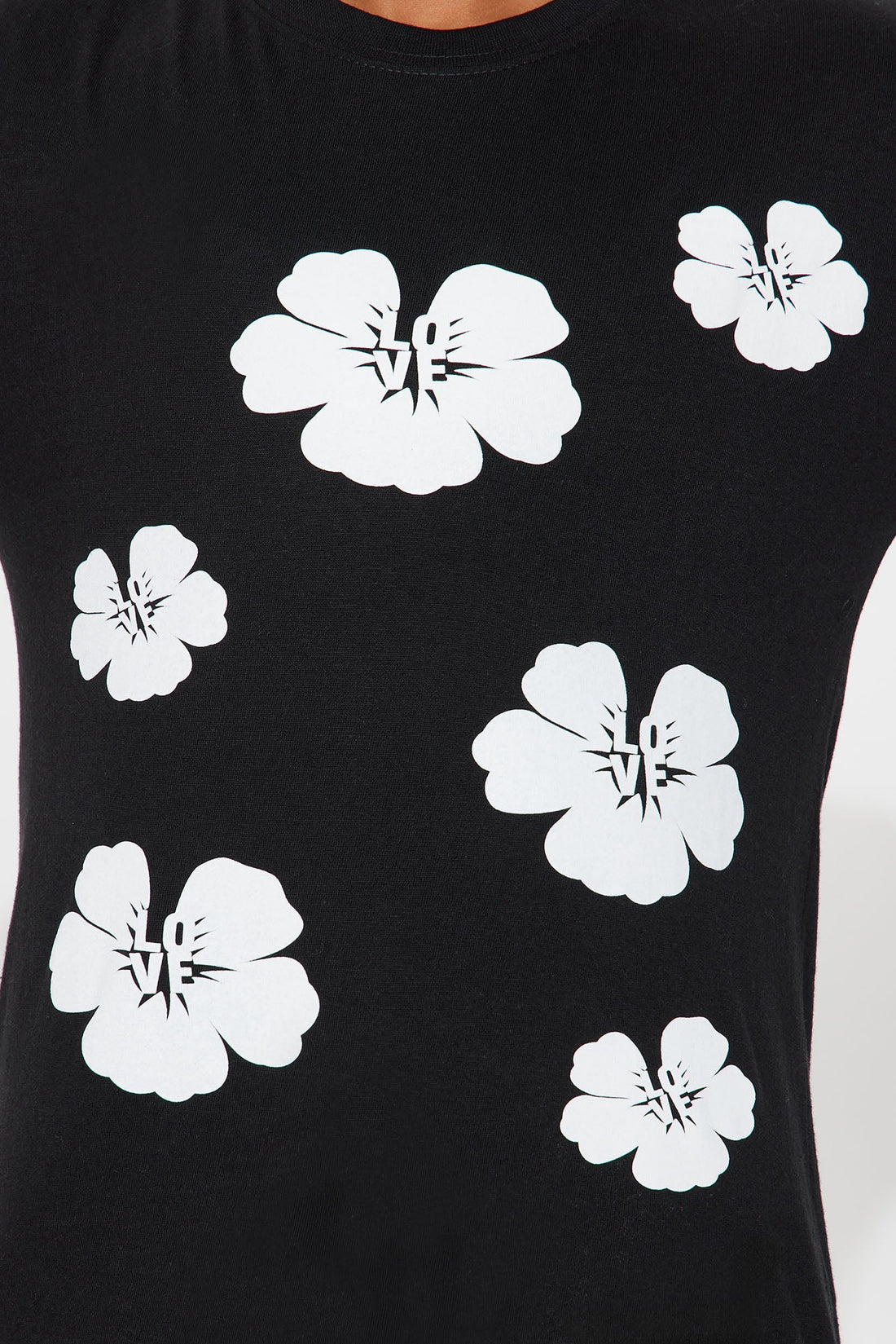 Mini Hawaiian Flowers T-Shirt - Black