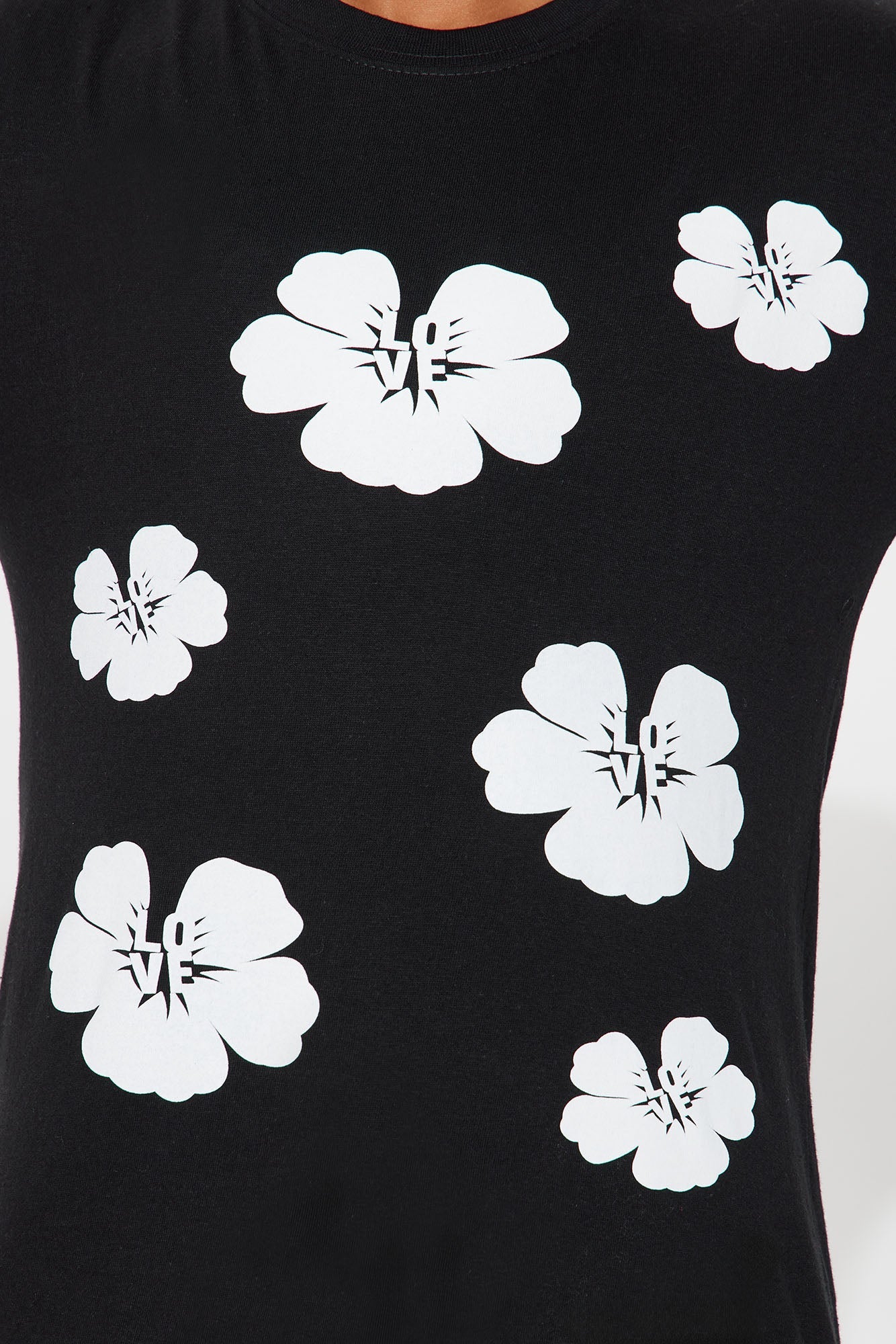 Mini Hawaiian Flowers T-Shirt - Black