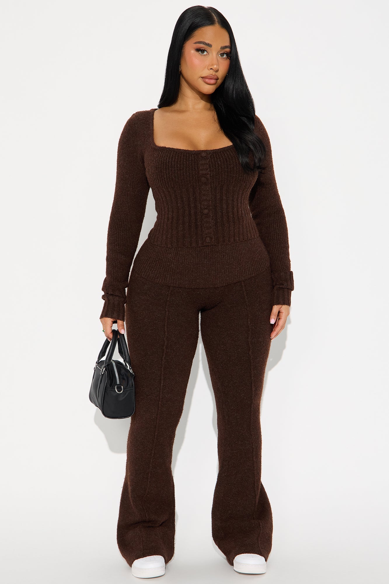 Amaya Sweater Pant Set - Chocolate