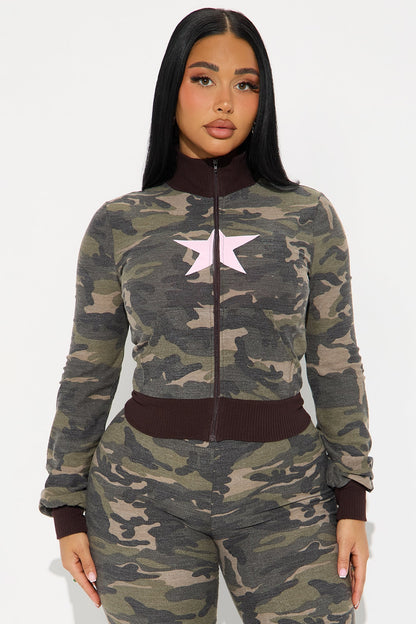 Kaylee Camo Pant Set - Olive/combo