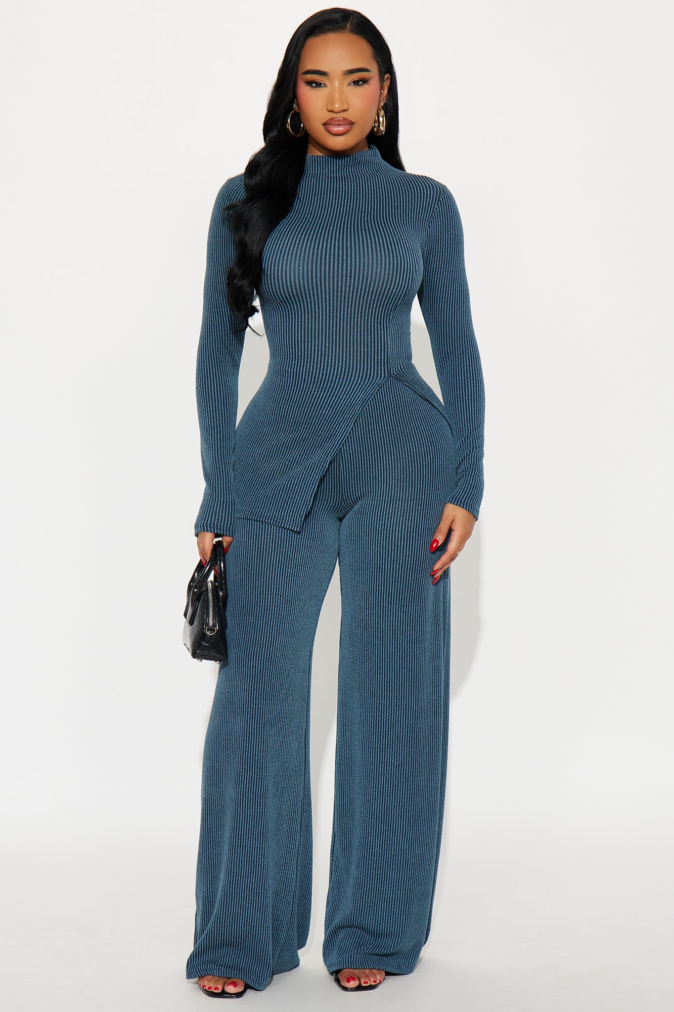 Joelle Ribbed Pant Set - Hunter
