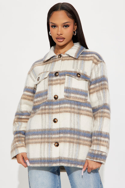 Nashville Living Plaid Shacket - Blue/combo