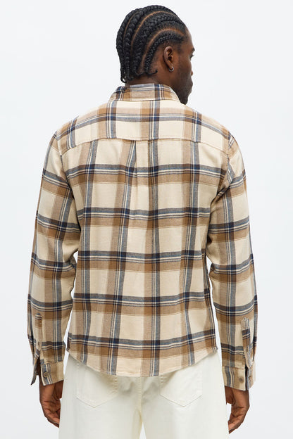 Sayward Flannel Shirt - Tan/Multi