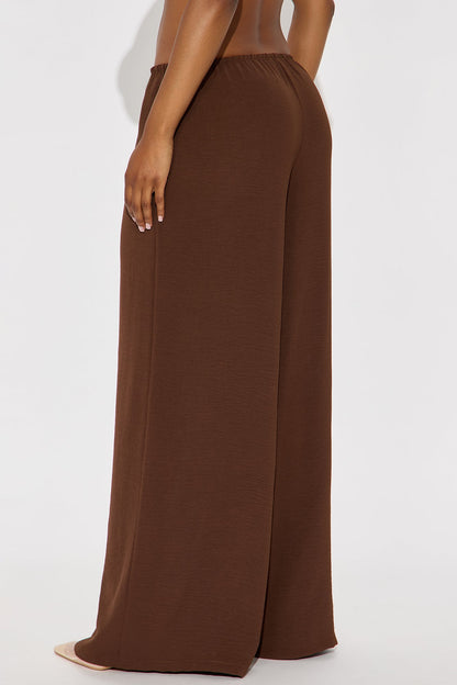 Running Errands Wide Leg Pant 32″ - Brown