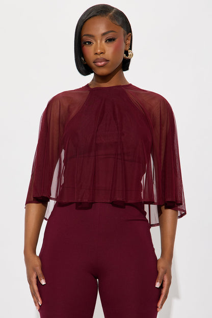 Teresa Draped Jumpsuit - Burgundy