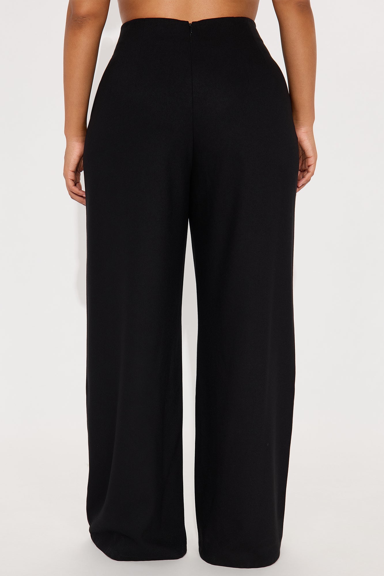 Hailey V Front Wide Leg Trouser 33″ - Black