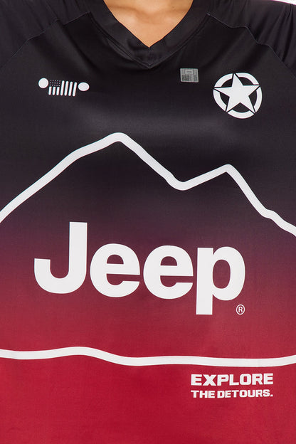 Jeep In The Mountains Jersey - Burgundy/combo