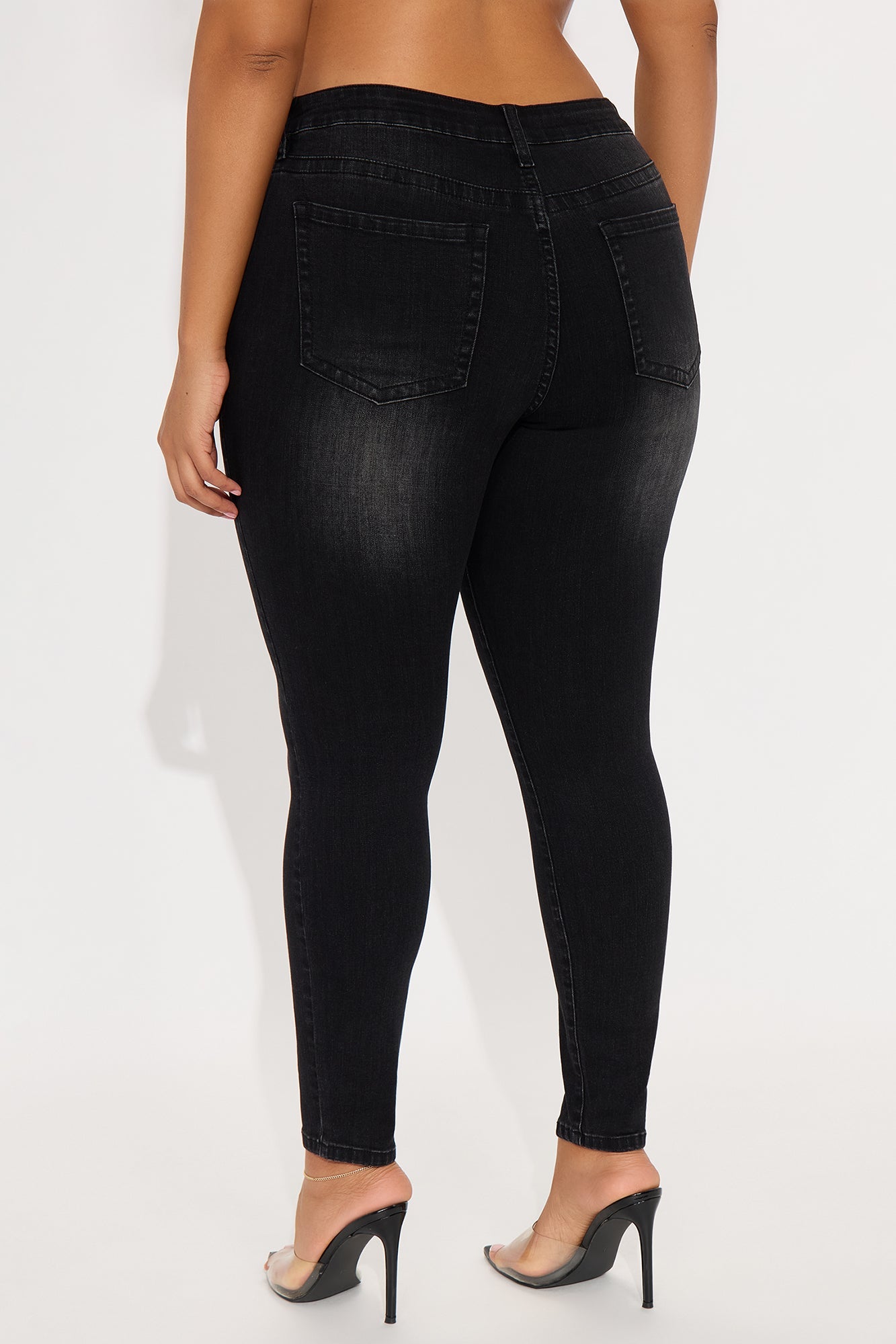Something Better Mid Waist Skinny Jeans - Black Wash