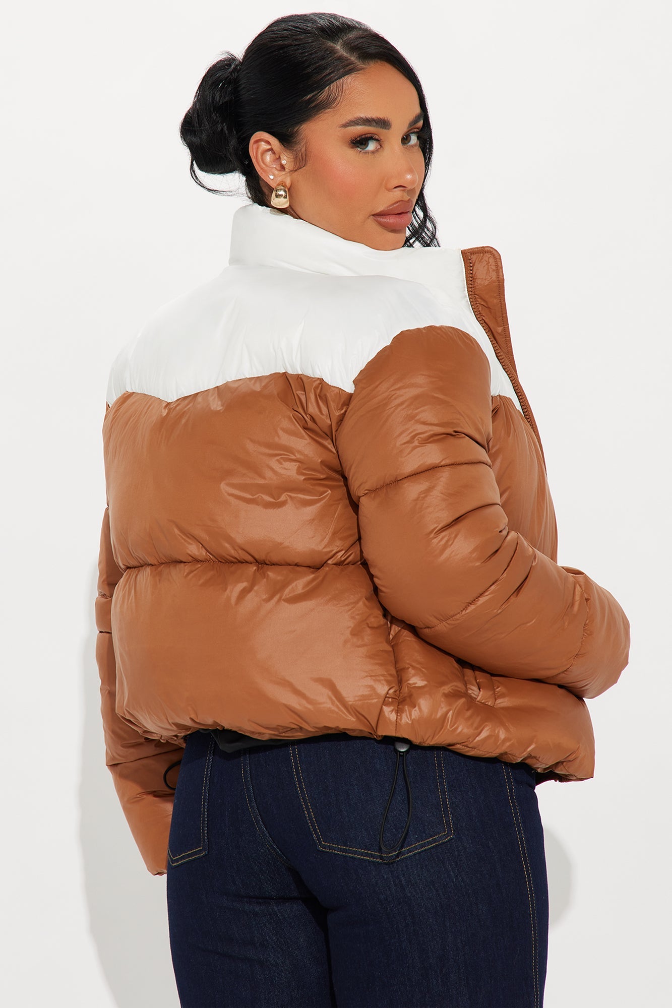 Raquel Puffer Jacket - Brown/combo