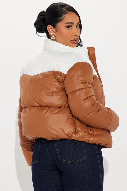 Raquel Puffer Jacket - Brown/combo