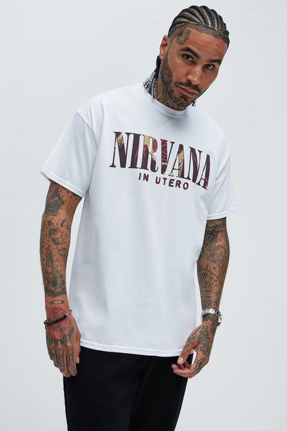 Nirvana In Utero Album Short Sleeve Tee - White