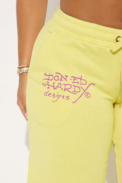 Ed Hardy Phoenix Wide Leg Pant - Yellow