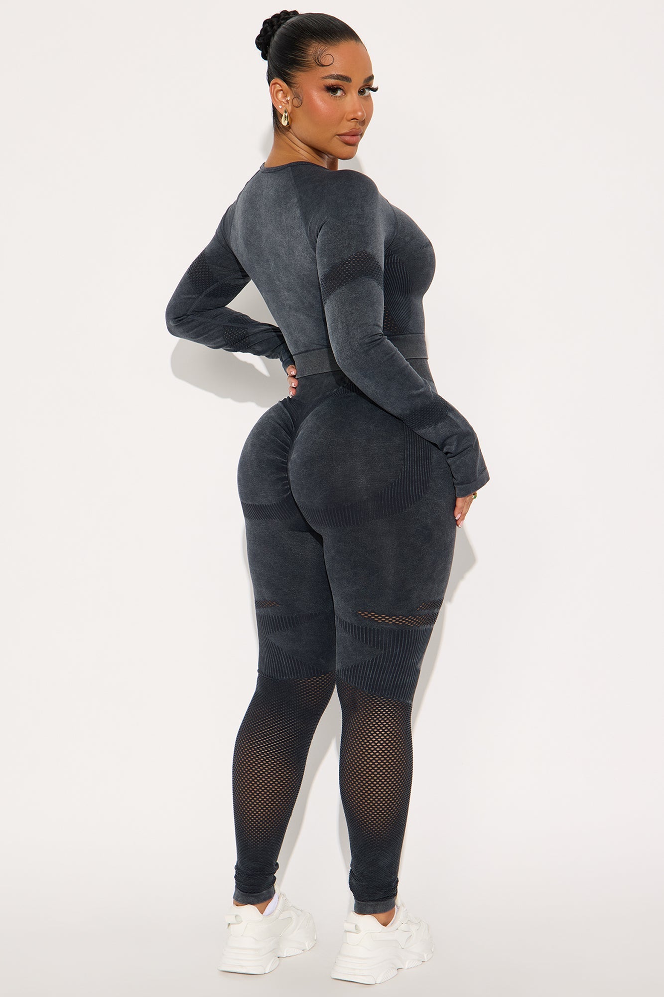 Carly Washed Seamless Pant Set - Black