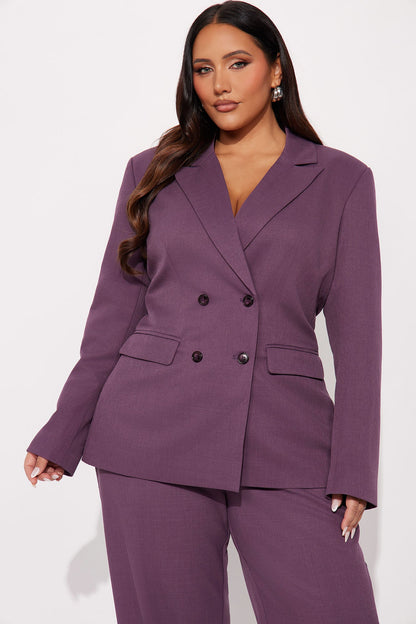 Ruby Blazer Pant Set - Plum