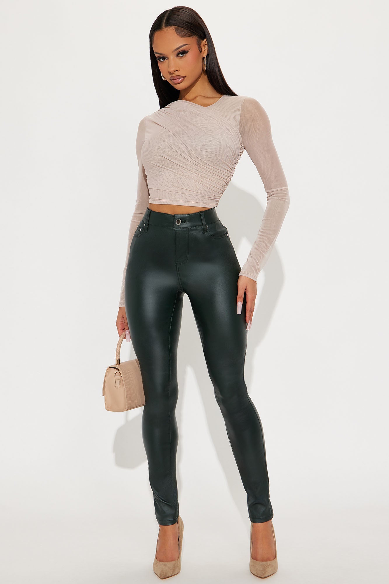 She Bad PU Leather Pant - Hunter Green