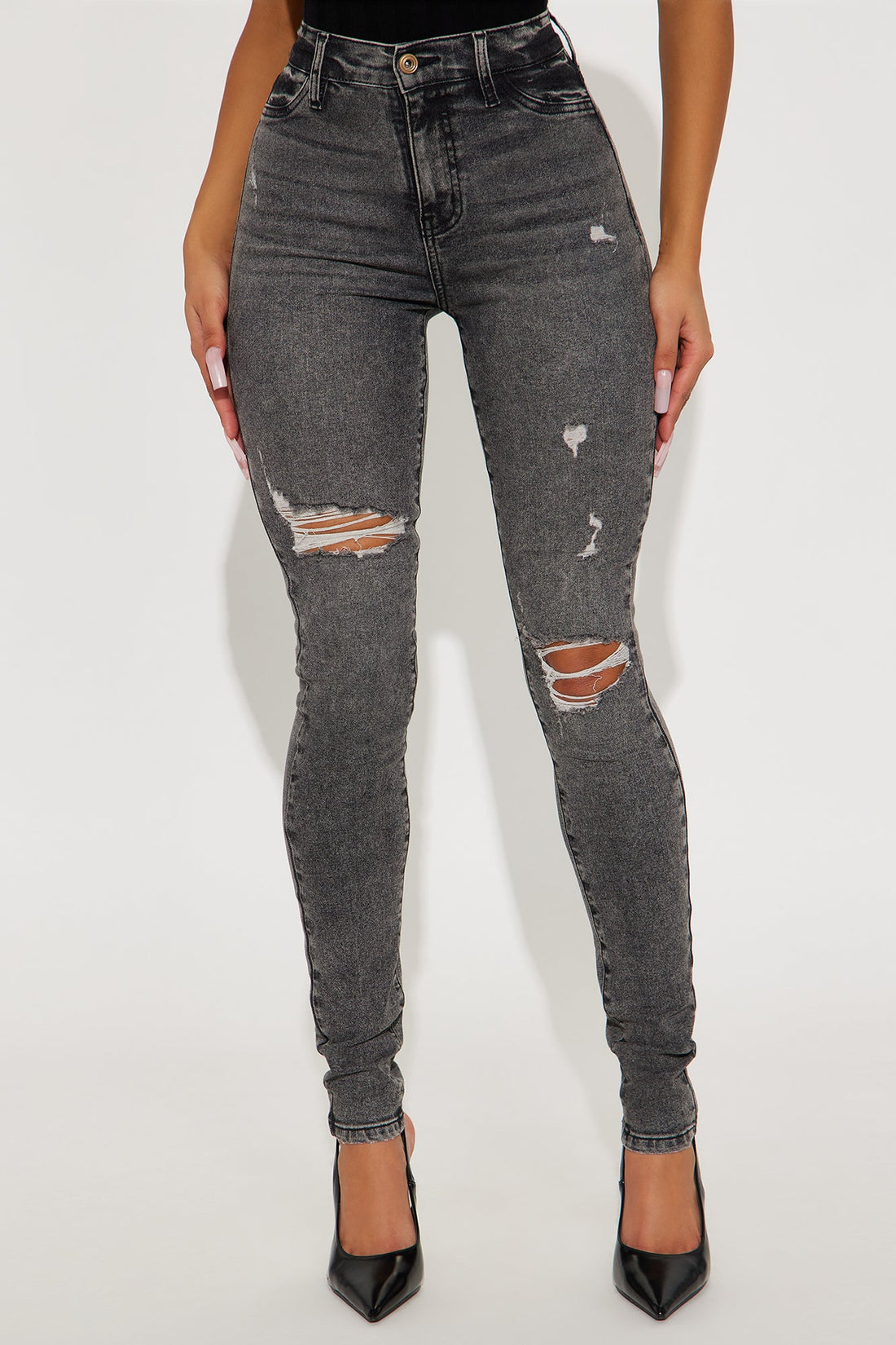 Tall Living Life High Stretch Skinny Jeans - Black Wash