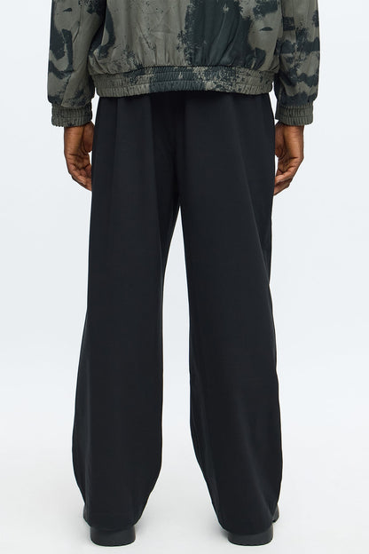 The Modern Stretch High Waisted Baggy Trousers - Black