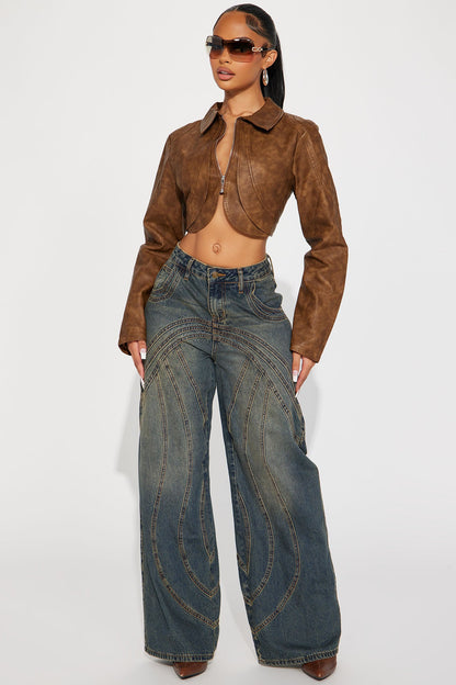 Copenhagen Non Stretch Tinted Wide Leg Jean - Dark Wash