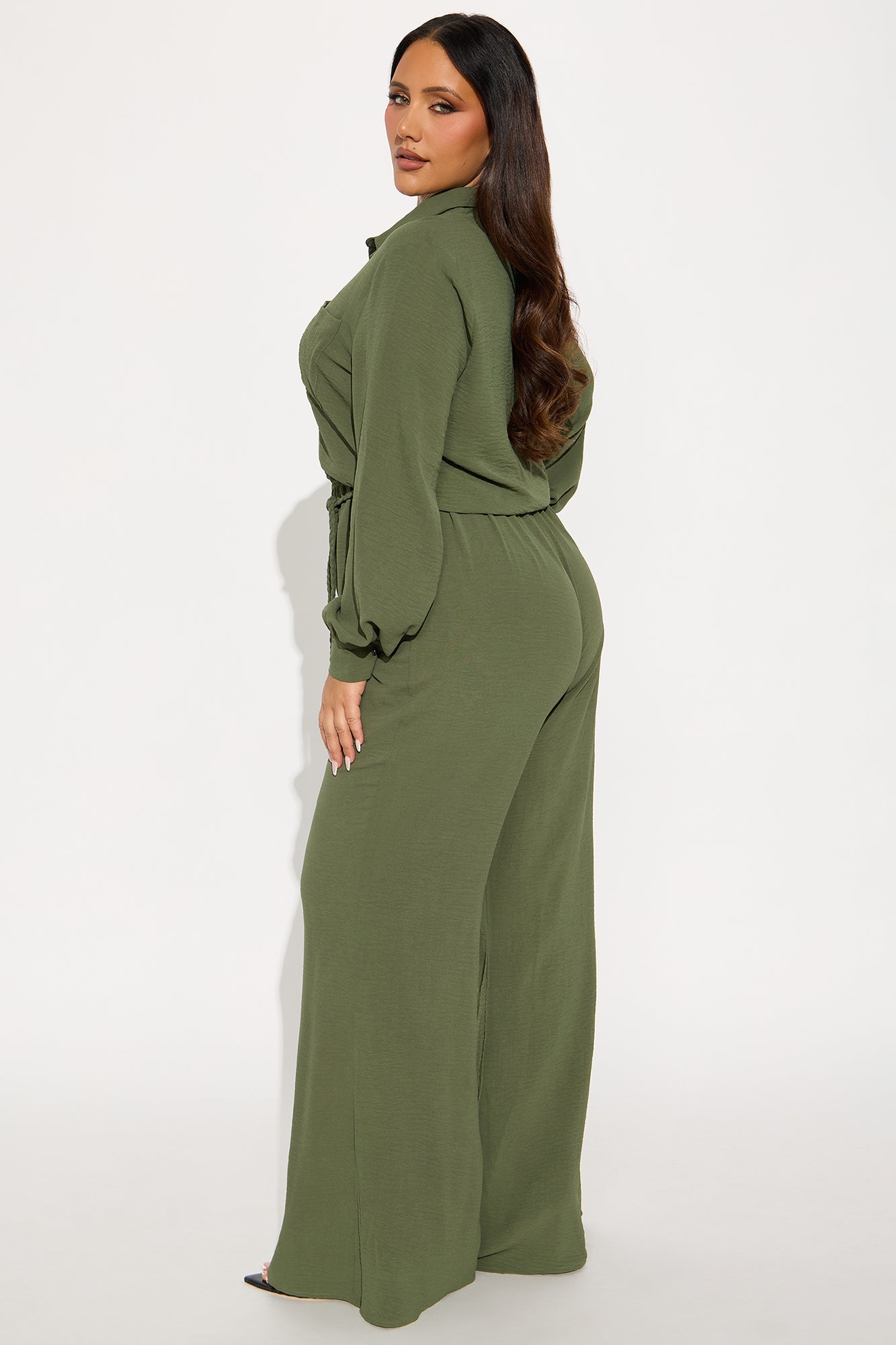 Myra Belted Jumpsuit - Olive