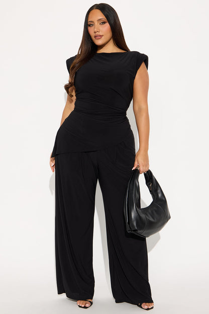Bold Moves Wide Leg Pant Set - Black