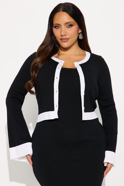 All I Want Sweater Midi Dress Set - Black/White