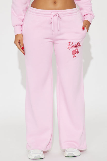 I Feel Fantastic Barbie Fleece Pants - Light Pink