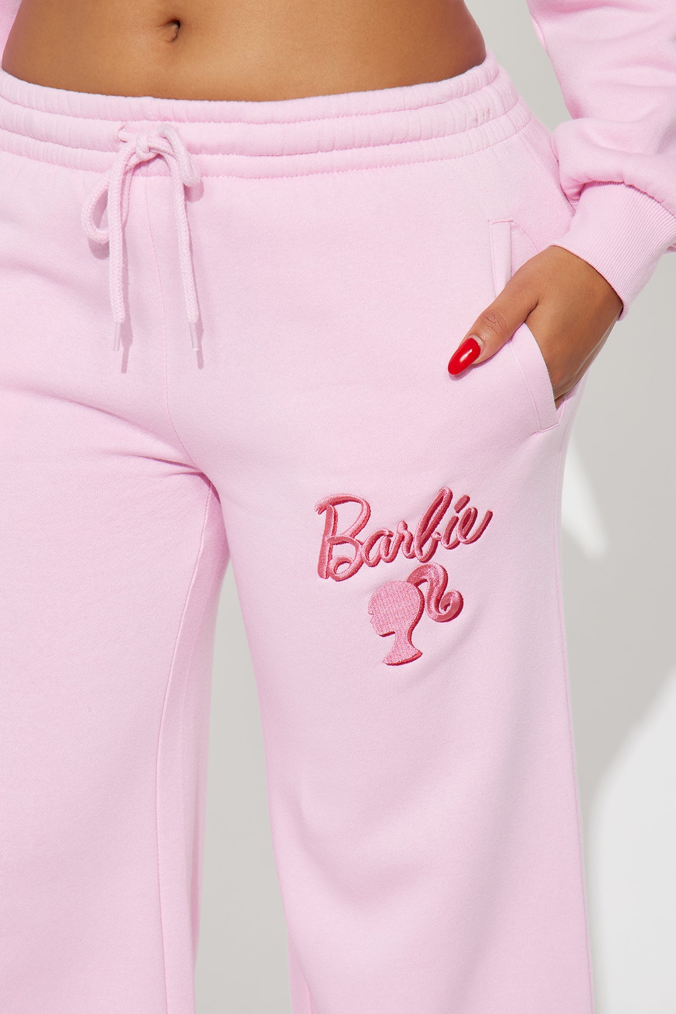 I Feel Fantastic Barbie Fleece Pants - Light Pink