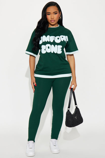 Comfort Zone Oversized T-Shirt Legging Set - Hunter