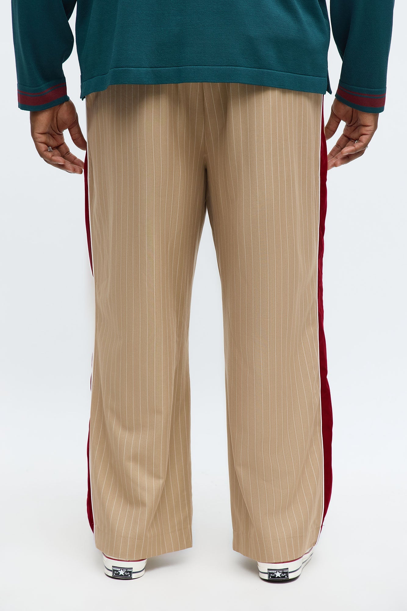 Baggy Elevated Side Stripe Trouser - Khaki/combo