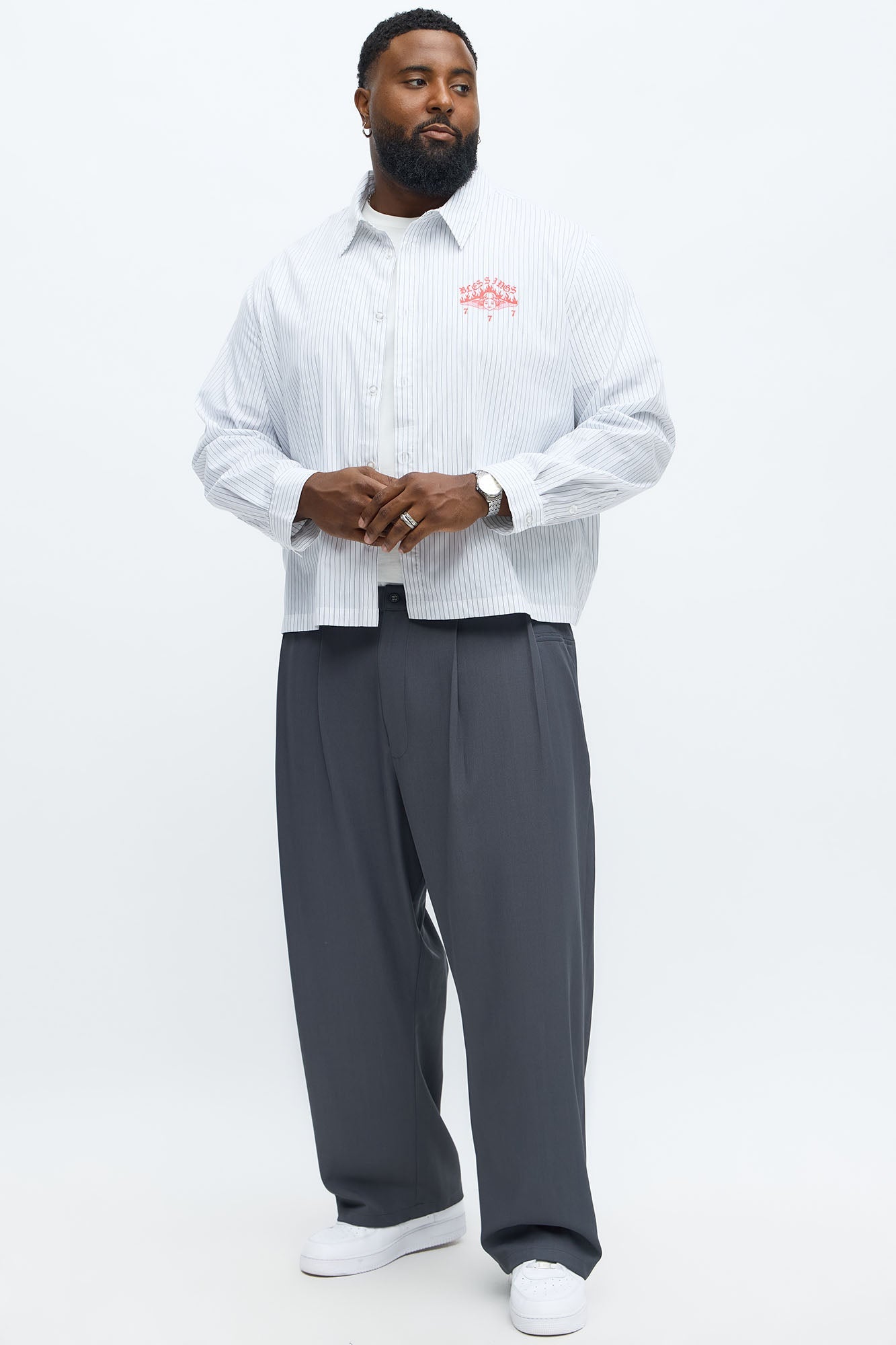 Baggy Pleated Regal Trouser - Charcoal
