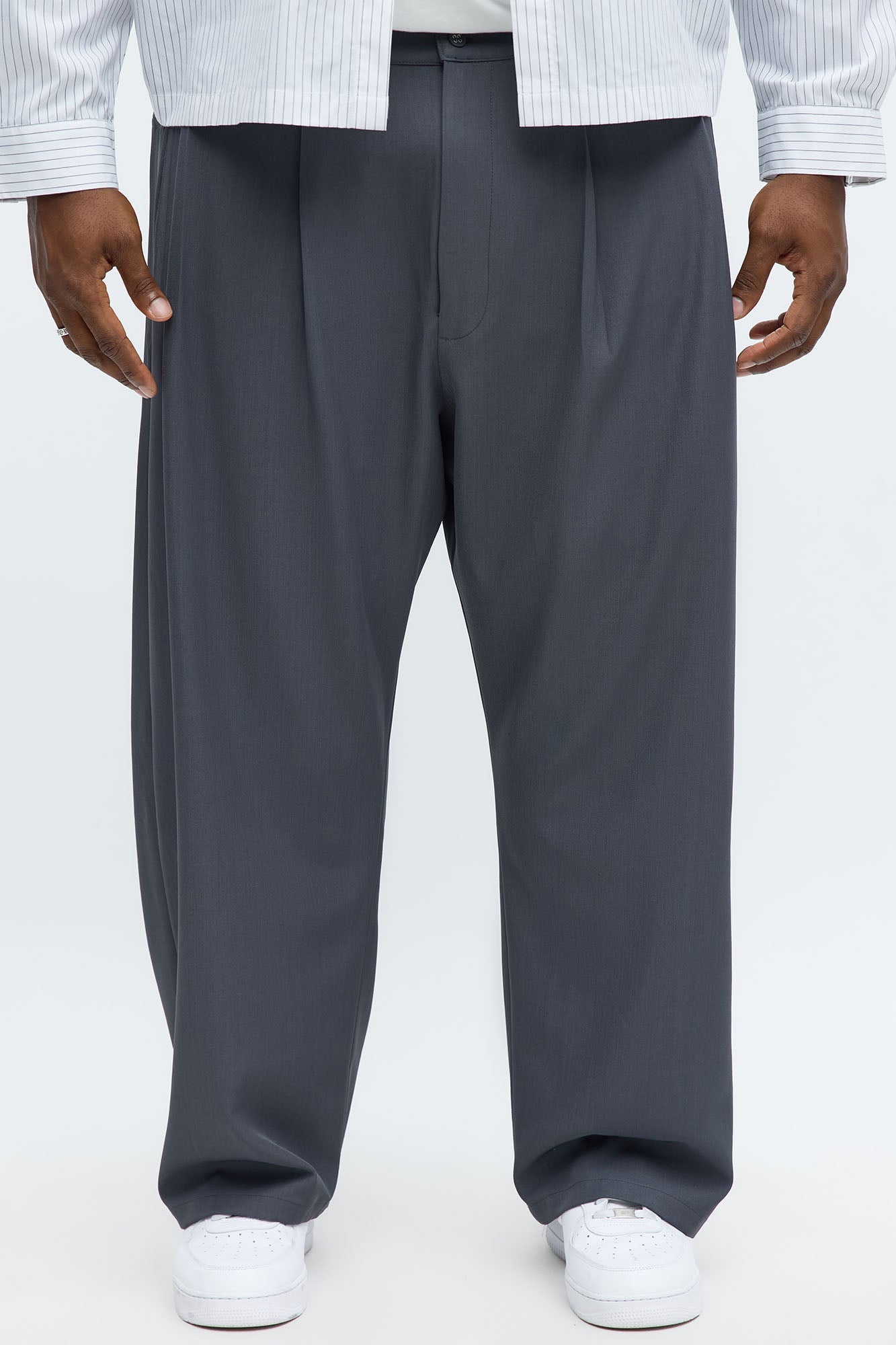 Baggy Pleated Regal Trouser - Charcoal