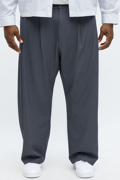 Baggy Pleated Regal Trouser - Charcoal
