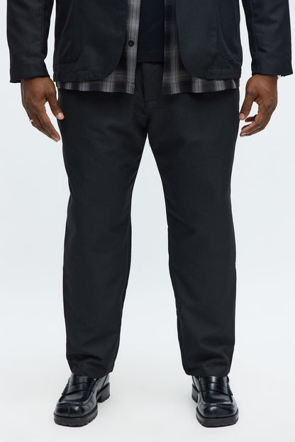 Slim Modern Stretch-Waist Everyday Trouser - Black