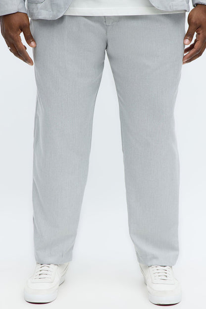 Slim Modern Stretch-Waist Everyday Trouser - Light Grey