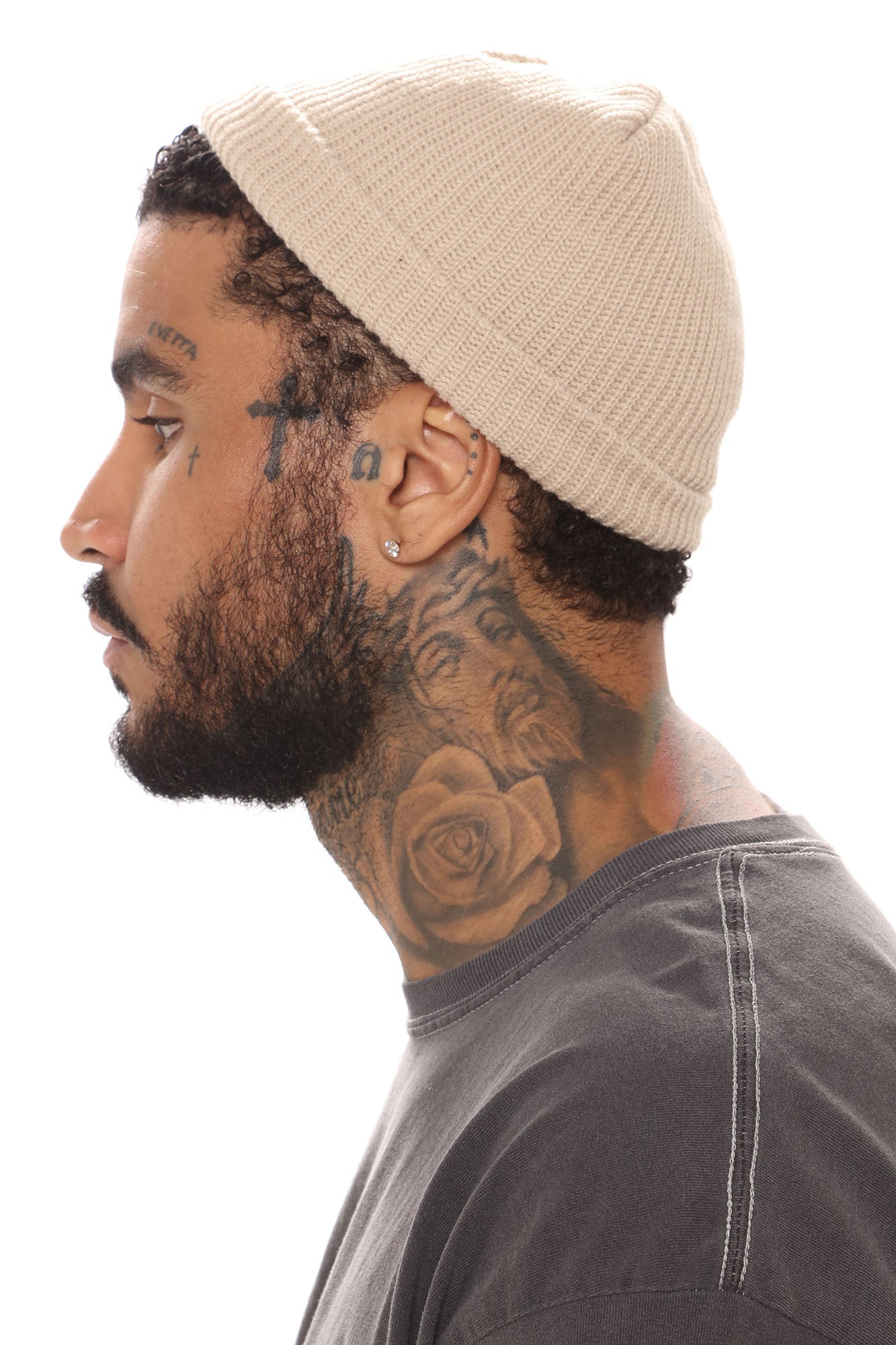 Ribbed Beanie - Beige