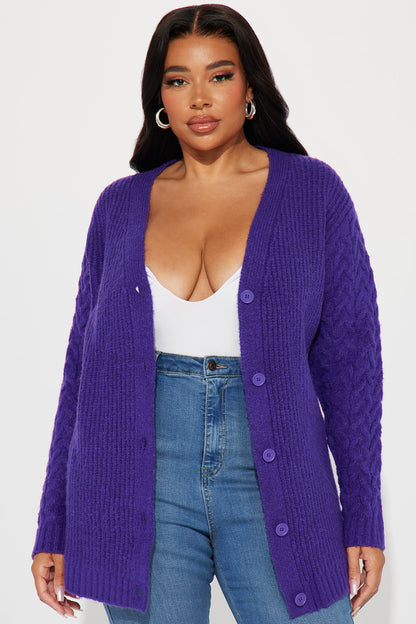 Keoni Cardigan Sweater - Purple