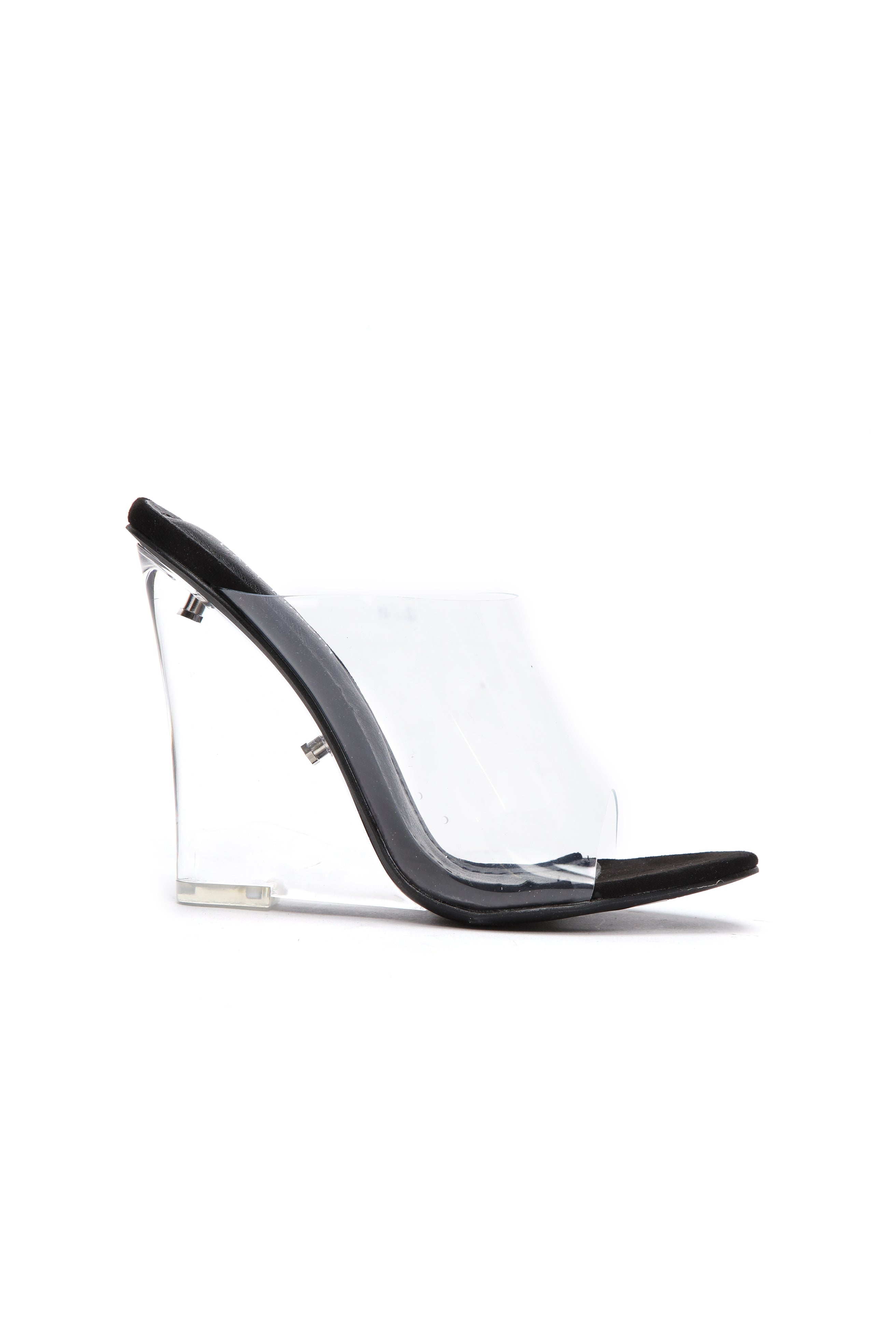 The Glass Edge Heeled Sandal - Black