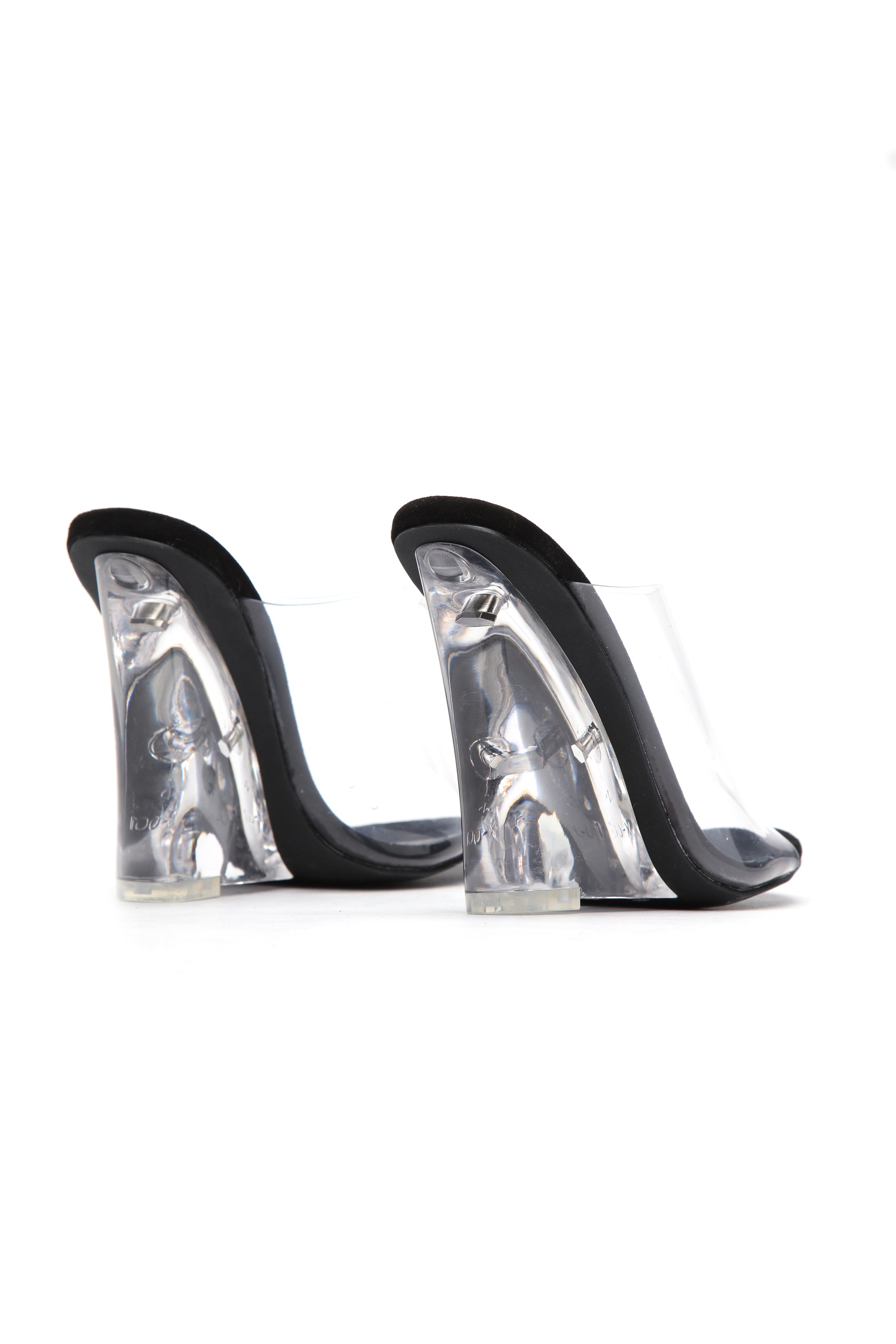 The Glass Edge Heeled Sandal - Black