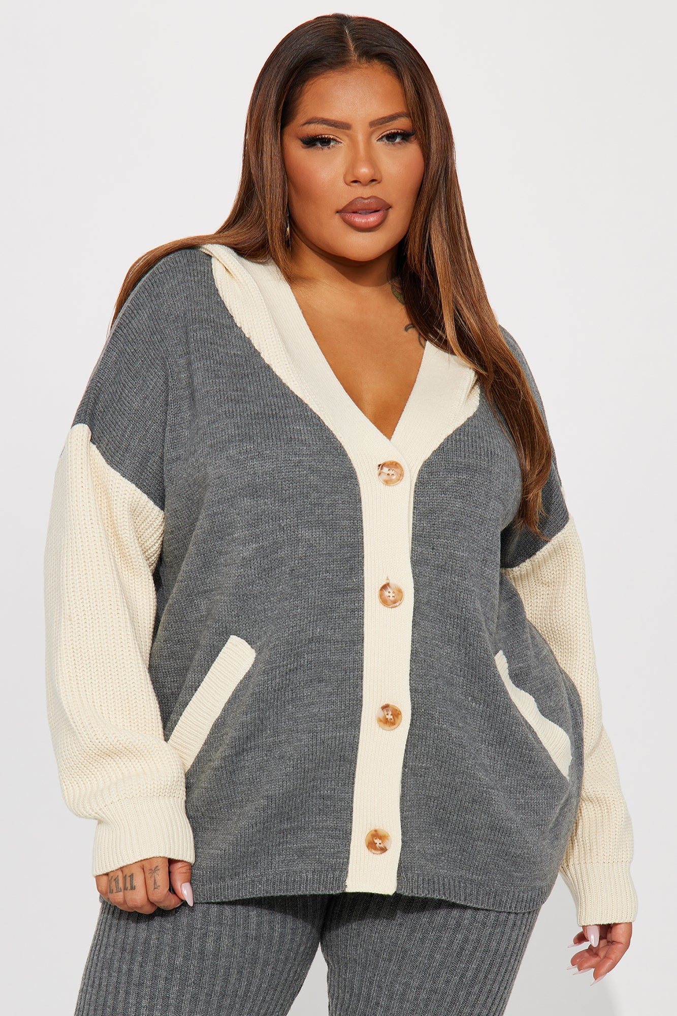 Mia Sweater Legging Set - Grey/combo